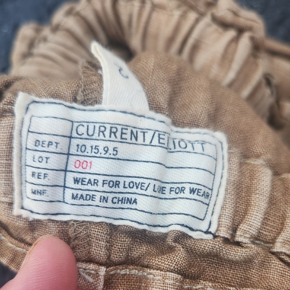 Current/Elliot Aviation Cargo Cropped Linen Pants with Zipper Details Size 2 Med - Picture 3 of 8